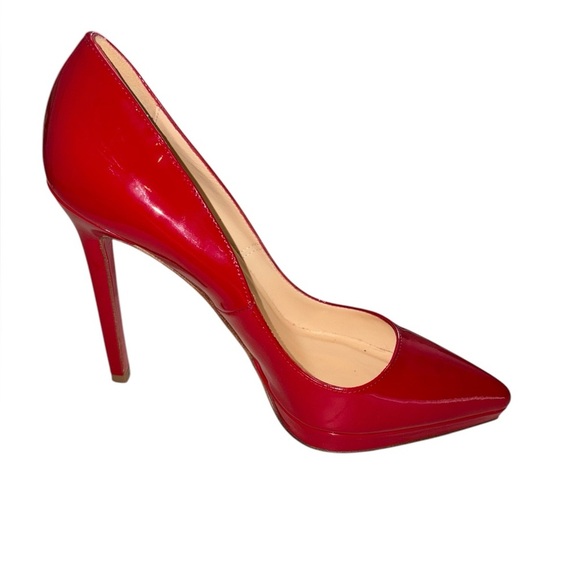 Christian Louboutin Pumps Red Patent Leather Patriotic Pointed Toe Size 35.5 - Picture 6 of 13